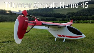 RC VTOL Tiltrotor Aircraft Homemade Nemo 4S Flight of Jun 6th 2021 [upl. by Meg]