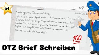 DTZ Brief Schreiben B1 Prüfung TELC prüfung briefschreiben dtz telcprüfung [upl. by Adekan]