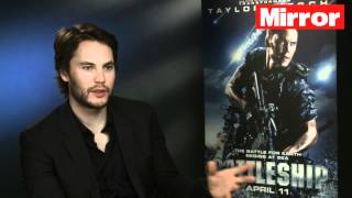 Taylor Kitsch on working with Rihanna in Battleship [upl. by Airotkciv]