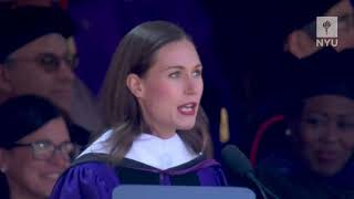 2023 NYU Commencement Speaker Sanna Marin Prime Minister of Finland [upl. by Garges]