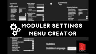 Modular Settings Creator For Unity Create with Completed Prefab [upl. by Kurth]