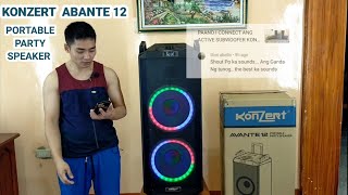 KONZERT AVANTE 12 PORTABLE PARTY SPEAKER UNBOXING DEMO REVIEW AND SOUNDS CHECK [upl. by Laidlaw738]