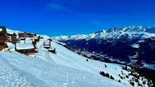 Switzerland Winter Panoramic Mountain Walk Trail  Fiescheralp to Bettmeralp Winter Walk [upl. by Nerfe]