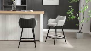 Wahson Modern Breakfast Bar Stools Upholstered Counter Stools with Footrest for Kitchen Home Bar [upl. by Sink248]