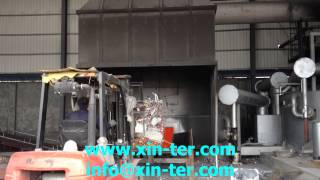 Aluminium melting furnace  Charging aluminium cans by forklift [upl. by Aala169]