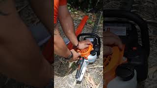 Como funcionar un podador STIHL HS 45 [upl. by Sirromaj]