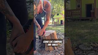 Now to make another one 🫡 cedarwood log wood outdoorfirepit diy farmstead [upl. by Arrim]