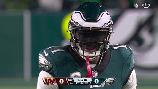 Hurts slantroute connection with AJ Brown yields 25yard gain on first drive [upl. by Auhoj222]