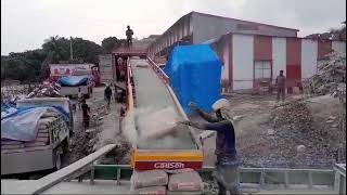 Portable conveyor with Hydraulic Lifting Made in Bangladesh [upl. by Yltnerb]