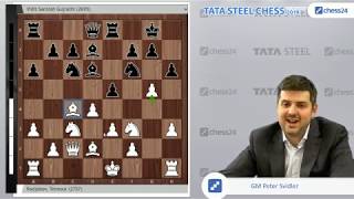 RadjabovVidit Tata Steel Chess 2019 Svidlers Game of the Day [upl. by Fauver]