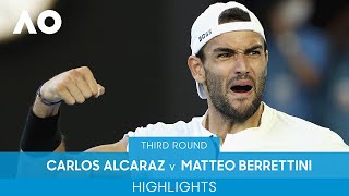 Carlos Alcaraz v Matteo Berrettini Highlights 3R  Australian Open 2022 [upl. by Leatrice]