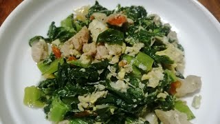 Simple and Easy Mustard Leaves with Egg Recipe  Ginisang Mustasa  Quicky Meals [upl. by Cleland399]