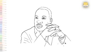 Martin Luther King Jr drawings  Outline drawings  How to draw Martin Luther King Jr step by step [upl. by Aihpledalihp]