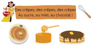 Les crêpes  Chandeleur 🥞 Chansons enfants  Paroles et illustrations [upl. by Fregger]