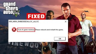 Out of Game Memory Error Fixed  GTA5 Game Crash Fix  2024 [upl. by Nnylatsirk]