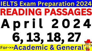 06 13 18 27 APRIL 2024 🔴 IELTS READING PASSAGES 🔴 IELTS READING PREDICTION 🔴 IDP amp BC [upl. by Anahsit]