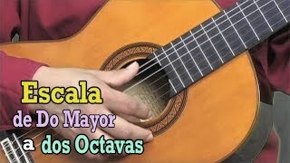 Escala de do mayor en dos octavas en guitarra [upl. by Oicnedif]