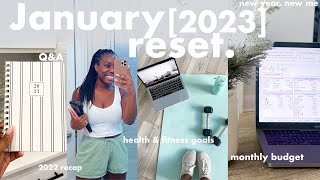 JANUARY MONTHLY RESET  yearly recap budgeting QampA health goals  planning for a success in 2023 [upl. by Anuahsal]