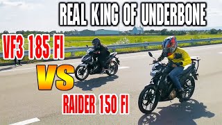 SYM VF3i 185 vs Suzuki Raider 150 Fi  Drag race [upl. by Eneiluj]