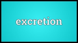 Excretion Meaning [upl. by Johanna916]