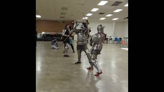 Armored sparring with polehammers armor knights medieval [upl. by Esilrac]