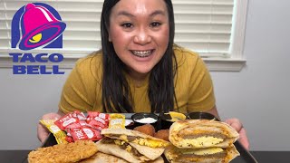 FIRST TIME TRYING TACO BELLS BREAKFAST MUKBANG eatingshow eating foodie tacobell mukbang [upl. by Nillad308]