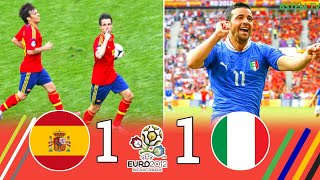 Spain 1 × 1 Italy Pirlo Balotelli vs FabregasInestaXaviTorres 2012 Euro Cup Highlight [upl. by Aggy913]