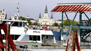 Passenger ferry travels from Algiers Point to the dock next to the French Quarter neworleans [upl. by Emmye]