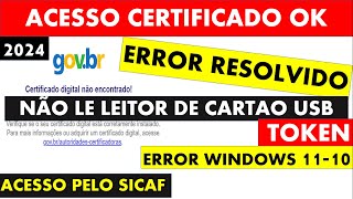 CERTIFICADO DIGITAL NAO ENCONTRADO GOVBR  ERRO LEITOR CARTAO TOKEN CERTIFICADO NAO APARECE GOOGLE [upl. by Konstance]