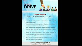 Quality job opening at salcomp company at Chennai job foxconn quality salcomp [upl. by Yeuh]