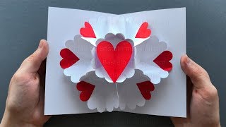 Geschenk basteln mit Papier ❤ Pop Up Karte als Geschenk zum Muttertag selber machen Muttertagskarte [upl. by Styles]