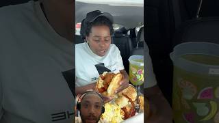 NTEG Reacts Lady Creates Monstrous Pancake amp Fried Chicken Sandwich 🥞🍗 NTEGReacts FoodGems [upl. by Hallutama]