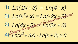 Math 2ème BAC SM SPH  Logarithme népérien  Equations et inéquations [upl. by Amolap]