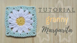 ✨GRANNY SQUARE CROCHET MARGARITA  CHIC DIY crochet ganchillo grannysquare grannydaisyflower [upl. by Elimac427]