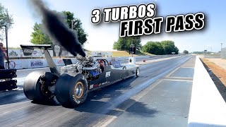 NEW 67 Powerstroke Dragster Triple Turbo and all the FUEL SETUP  FIRST PASSES [upl. by Aluino]