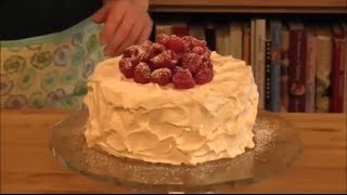 How to Assemble and Frost a White Cake with Raspberries [upl. by Efeek]