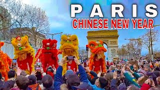 Paris France LIVE CHINESE NEW YEARS PARADE  LUNAR IN THE CHAMPSELYSÉES 2024 [upl. by Aioj]