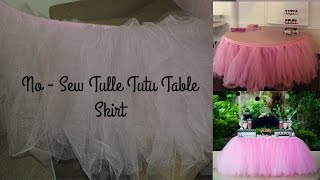 NoSew Tulle Tutu Table Skirt [upl. by Annaej]