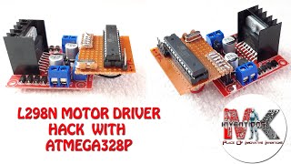 L298N MOTOR DRIVER HACK WITH ATMEGA328P MICRO CONTROLLER IC  HC05 BLUETOOTH CONTROL [upl. by Llebpmac437]