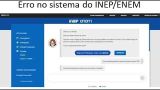 INSCRIÇÃO PARA O ENEM X ERRO NO SISTEMA NO INEP E AGORA O QUE FAZER [upl. by Dranyar]