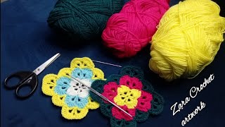 How to Crochet a Square Motif  Crochet Square Motif Tutorial  Crochet Square Motif [upl. by Hayes845]