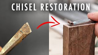 Restoring a chisel WITHOUT a bench grinder [upl. by Kingsley368]