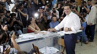 Greece referendum voters cast their ballot [upl. by Rus]