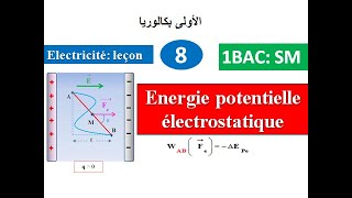 énergie potentielle électrostatique 1bac SM الأولى بكالوريا علوم رياضية [upl. by Suoivatnod352]