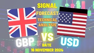 gbpusd today signal forecast technical analysis 16 Nov 2024 [upl. by Eelir]