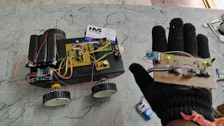 Gesture control Robot in Military base with Human detection using PIR Sensor [upl. by Mintun832]