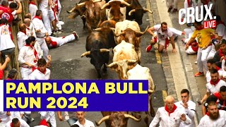 Running Of The Bulls  Spains Famous Annual Event In Pamplona Draws Thousands  San Fermin Festival [upl. by Gwennie]