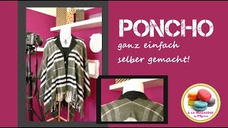 Trendponcho  Überschlagtuch ganz einfach selber genäht DIY [upl. by Annoved]