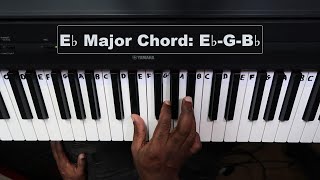 How to Play the E Flat Major Chord on Piano  Piano Lesson for Beginners [upl. by Acus]