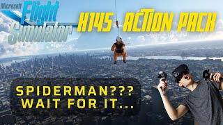 MSFS 2020  H145 Action Pack Preview  New York  recorded in Virtual Reality [upl. by Esorylime]